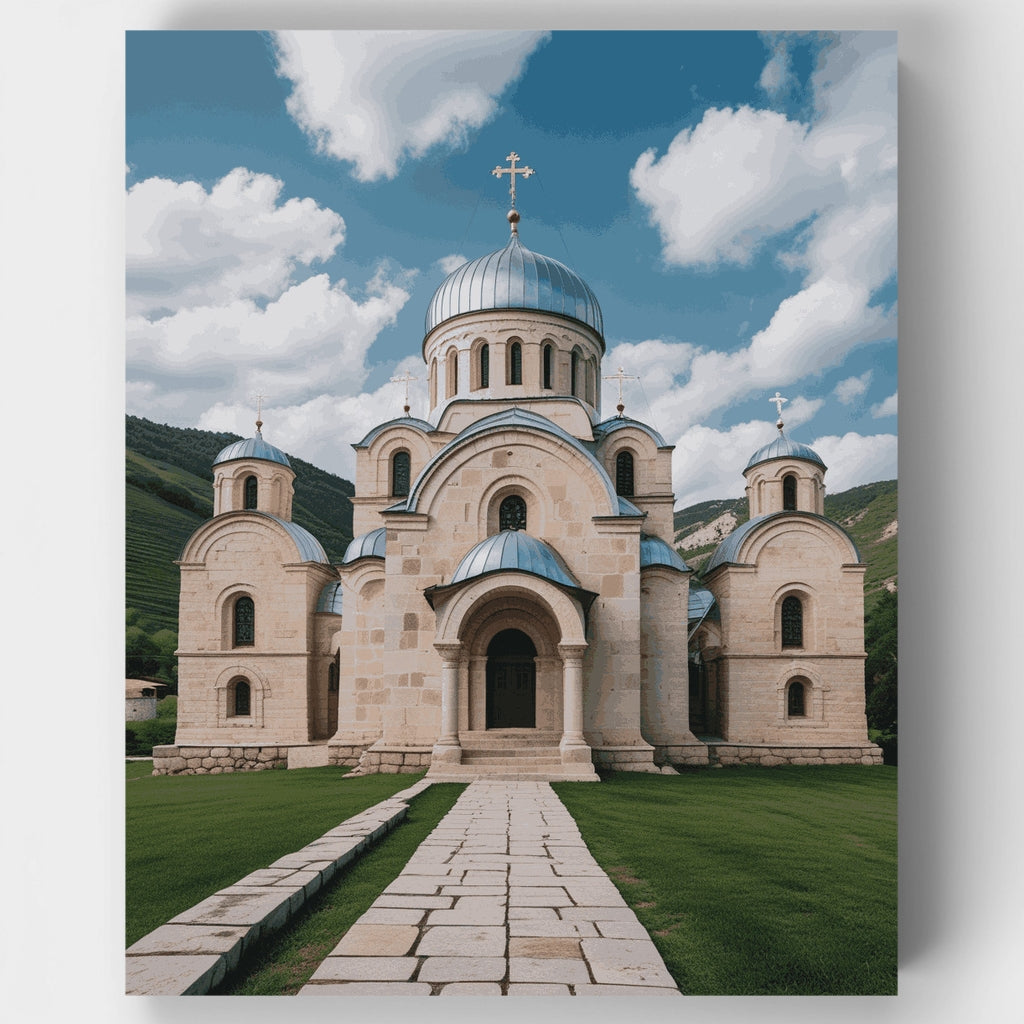 Monasterio ortodoxo oriental - Kit de pintura por números — Estándar