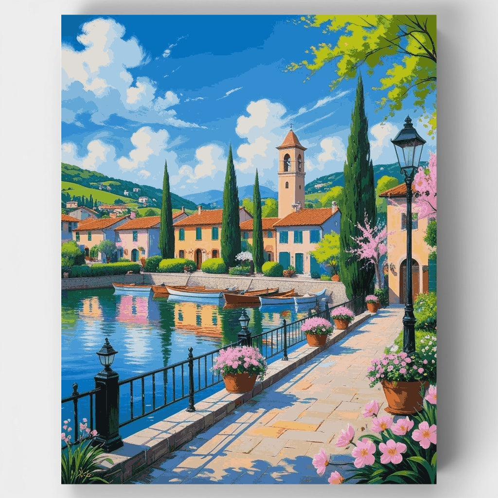 Italian Lakeside Village - Paint by Numbers Kit