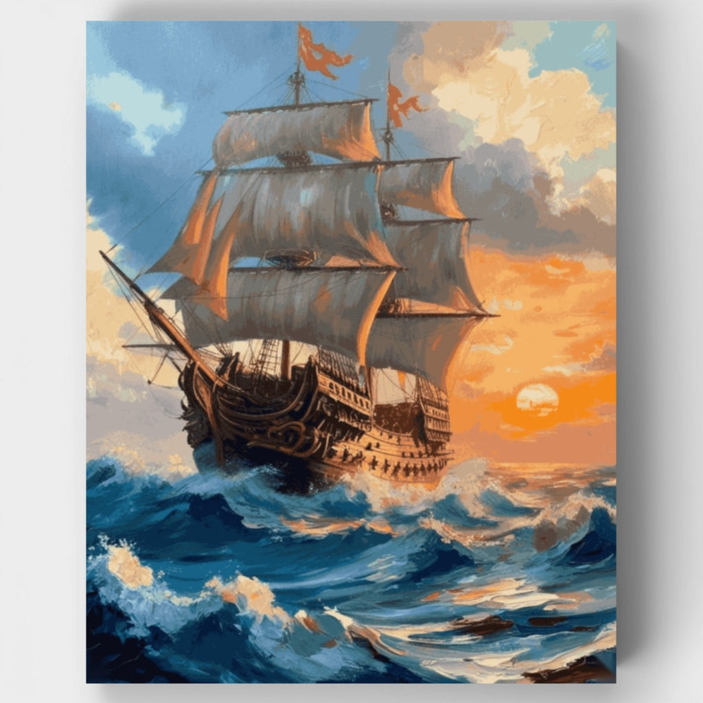 Galeón majestuoso - Kit de pintura por números — Estándar