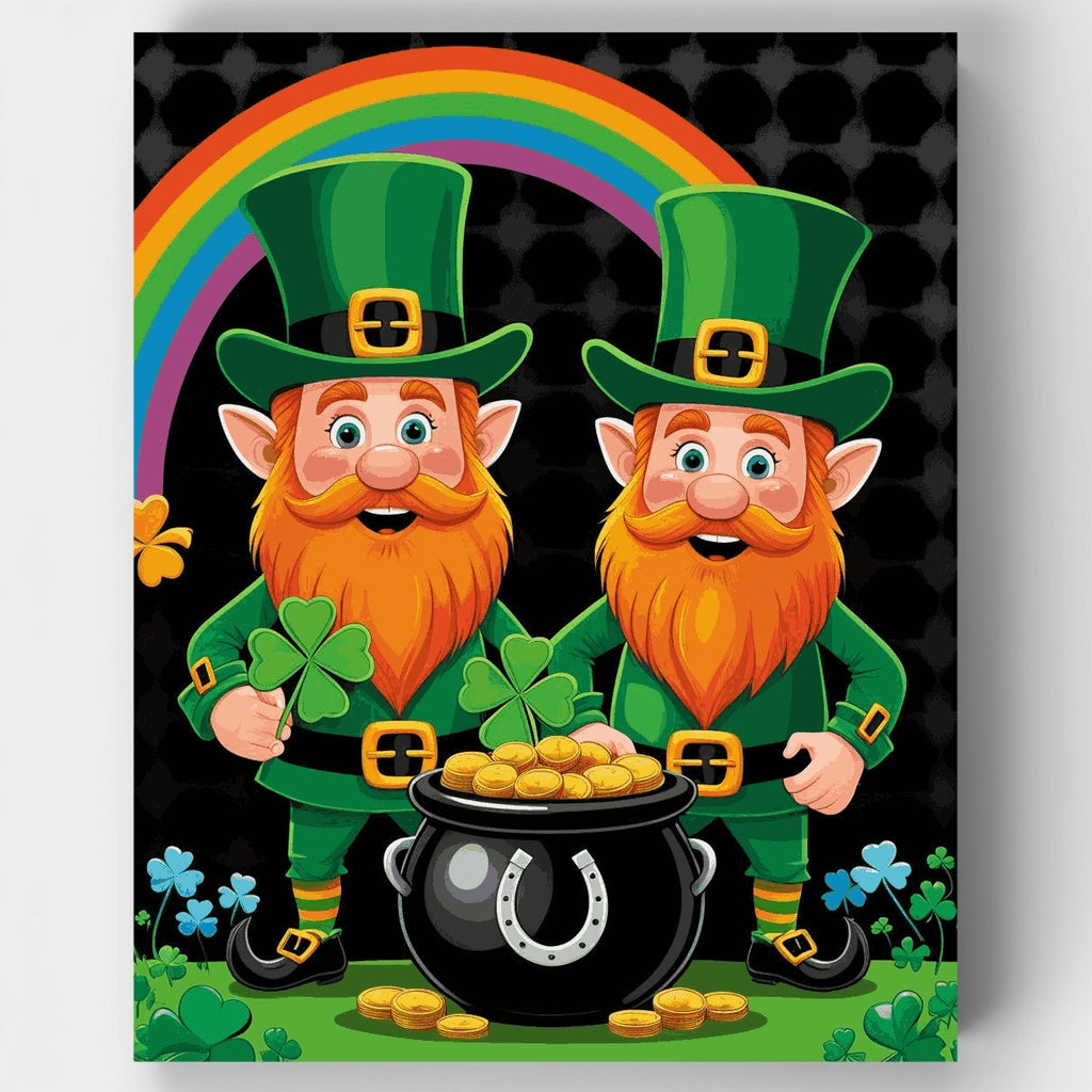 Leprechauns with Pot of Gold - Paint by Numbers Kit