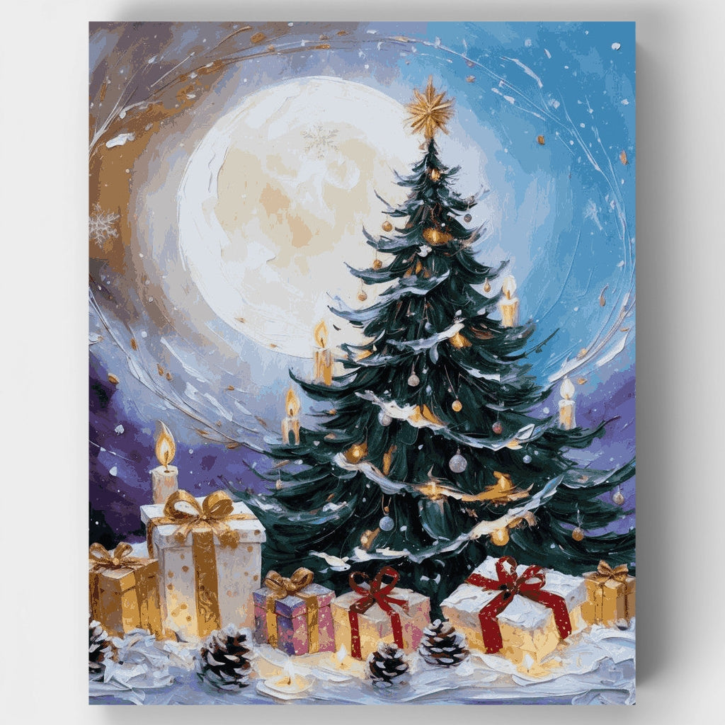 Magia navideña a la luz de la luna - Kit de pintura por números — Estándar