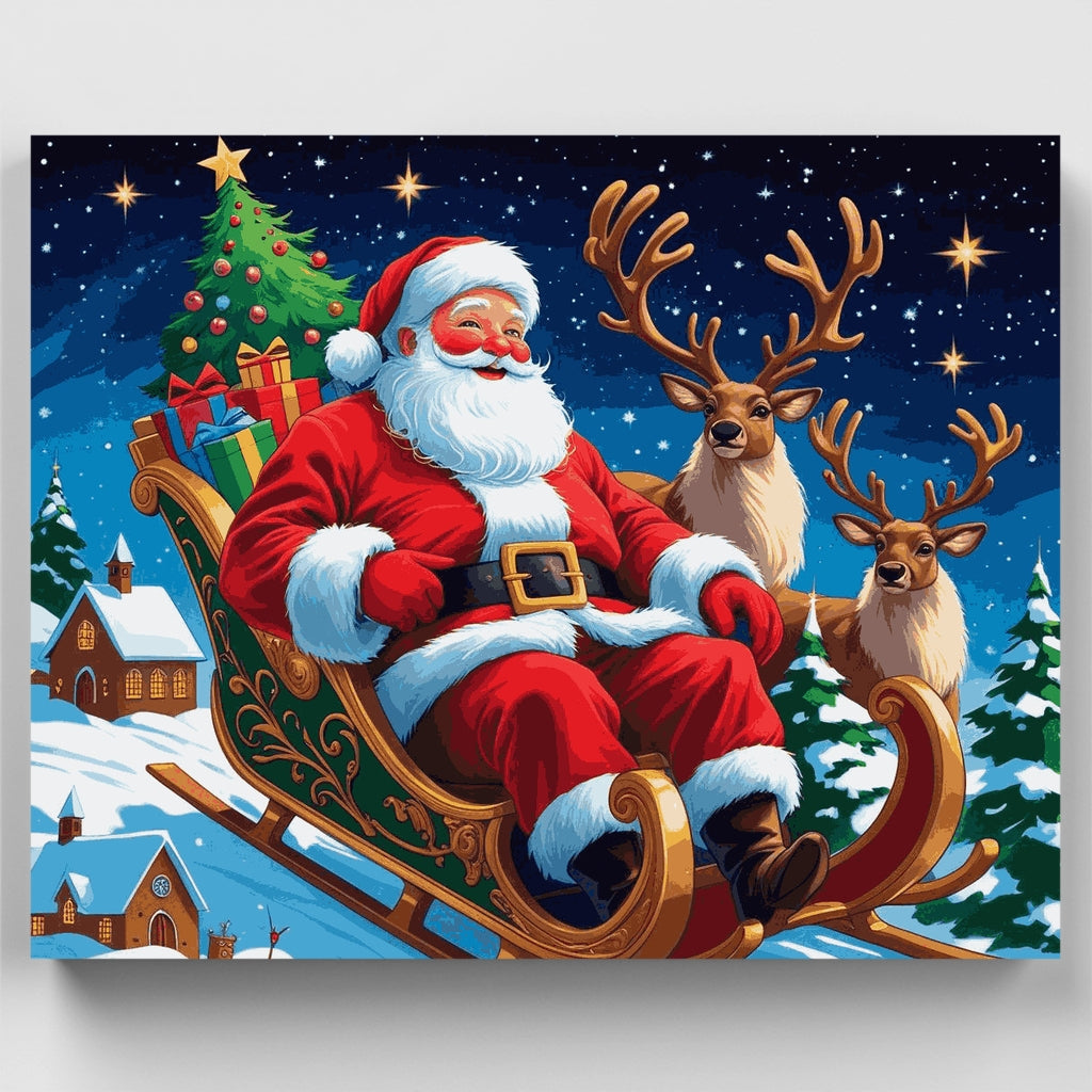 Santa's Sleigh Ride - Paint by Numbers Kit