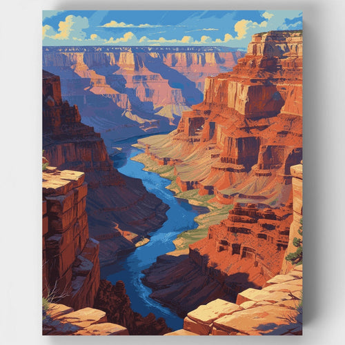 Majestic Colorado River Canyon - Paint by Numbers Kit