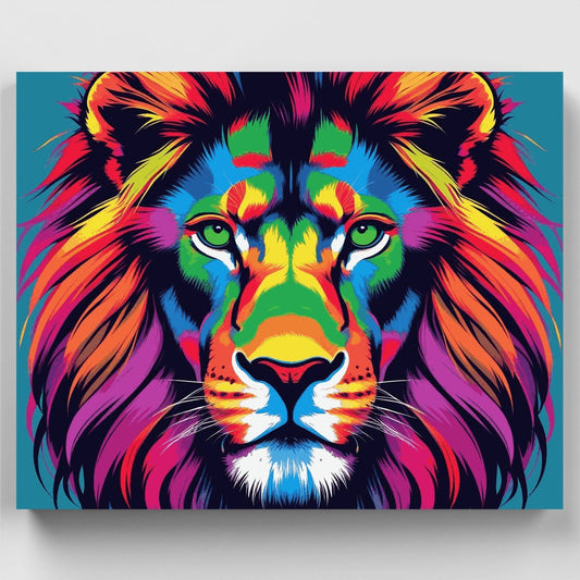 Colorful Lion Portrait - Paint by Numbers Kit