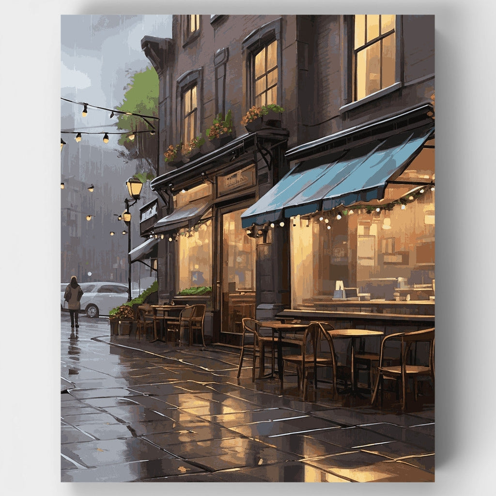 Paseo nocturno acogedor - Kit de pintura por números — Estándar