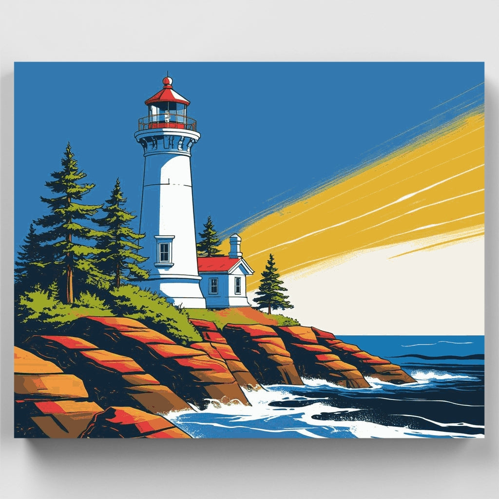 Coastal Lighthouse Beacon - Paint by Numbers Kit
