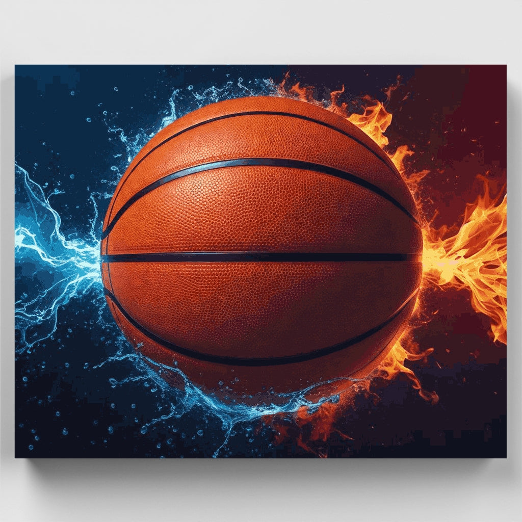 Baloncesto Fuego y Hielo - Kit de pintura por números — Estándar