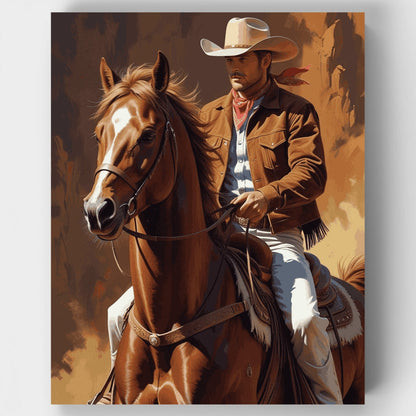 Western Cowboy and Horse - Paint by Numbers Kit