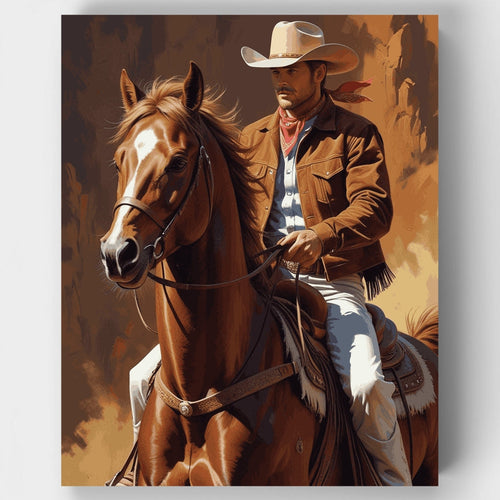 Western Cowboy and Horse - Paint by Numbers Kit