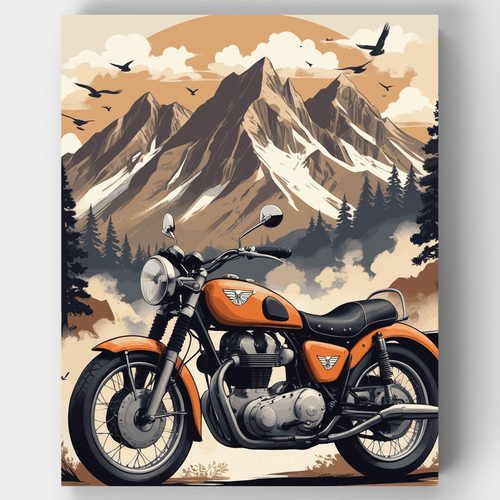 Aventura en motocicleta por la montaña - Kit de pintura por números — Estándar