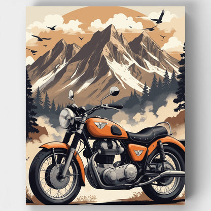 Mountain Motorcycle Adventure - Paint by Numbers Kit