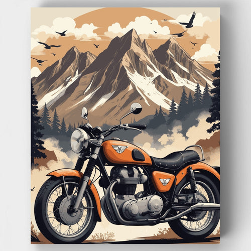 Mountain Motorcycle Adventure - Paint by Numbers Kit