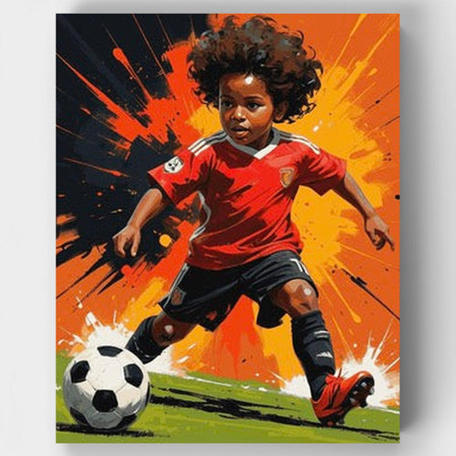 Dynamic Soccer Player - Paint by Numbers Kit