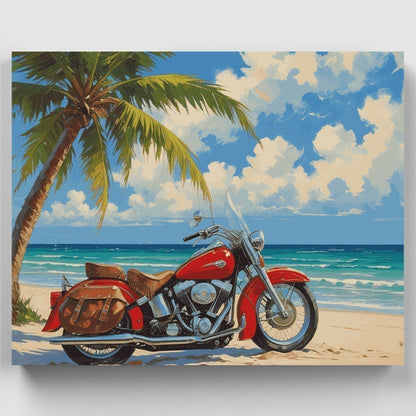 Beach Paradise Harley - Paint by Numbers Kit