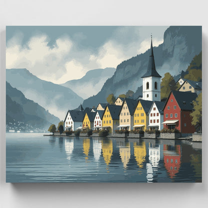 Hallstatt Lakeside Village - Paint by Numbers Kit