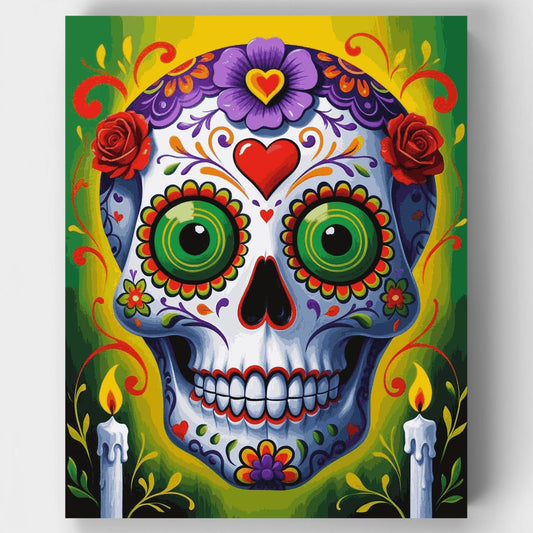 Day of the Dead Sugar Skull - Paint by Numbers Kit