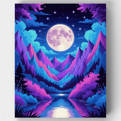 Mystical Mountain Moonscape - Paint by Numbers Kit