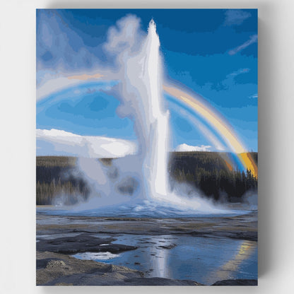 Yellowstone Geyser Rainbow - Paint by Numbers Kit