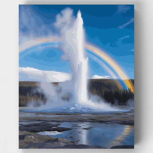 Yellowstone Geyser Rainbow - Paint by Numbers Kit