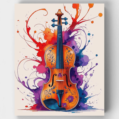 Vibrant Musical Violin - Paint by Numbers Kit