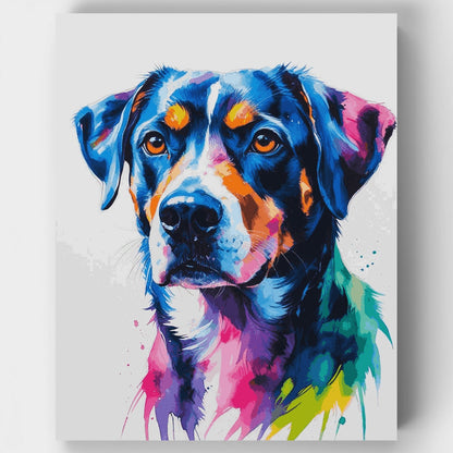 Vibrant Watercolor Dog Portrait - Paint by Numbers Kit