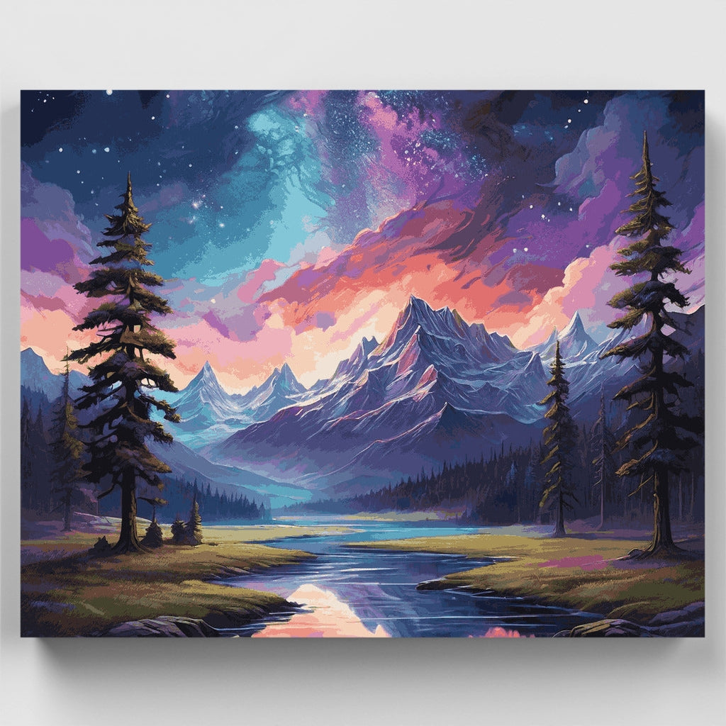Picos bajo las estrellas - Kit de pintura por números — Estándar