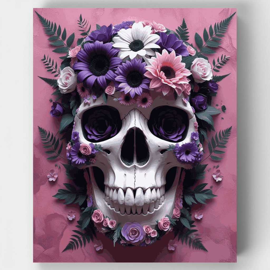 Kit de pintura por números: Calavera floral del Día de Muertos — Estándar