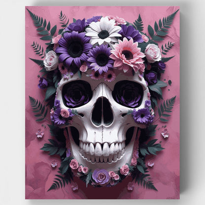 Floral Skull Day of the Dead - Paint by Numbers Kit
