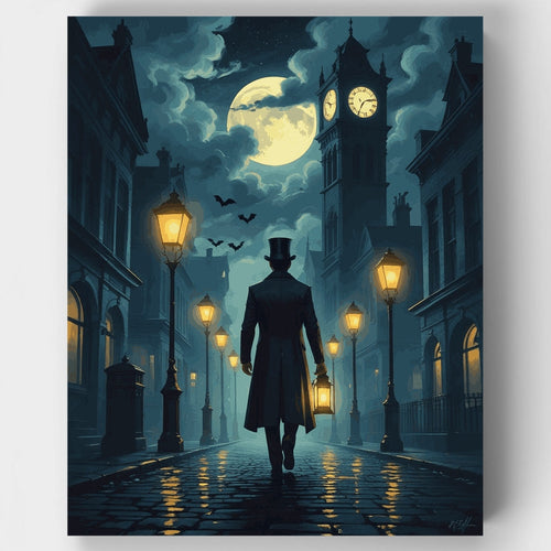 Victorian Gothic Street Scene - Paint by Numbers Kit