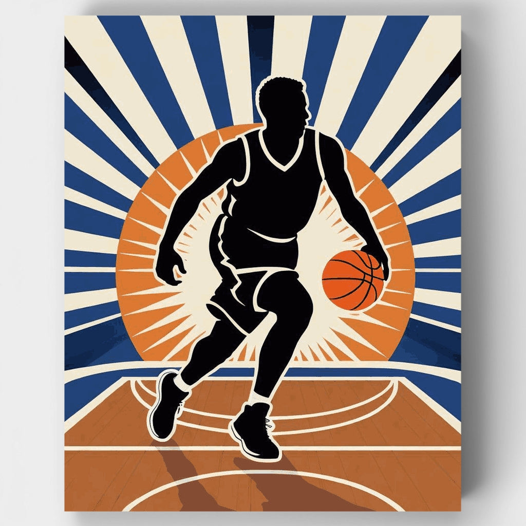 Kit de pintura por números - Silueta de jugador de baloncesto — Estándar