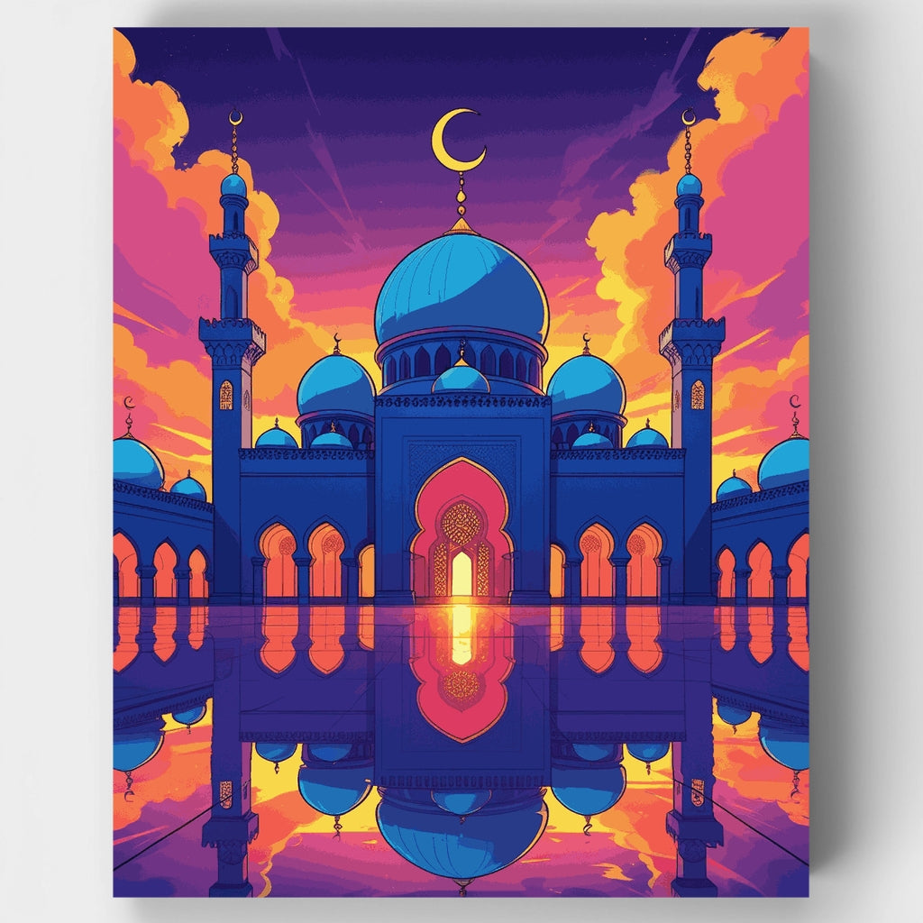 Vibrant Mosque Reflection - Paint by Numbers Kit