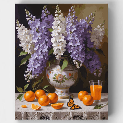 Lilacs and Oranges Still Life - Paint by Numbers Kit