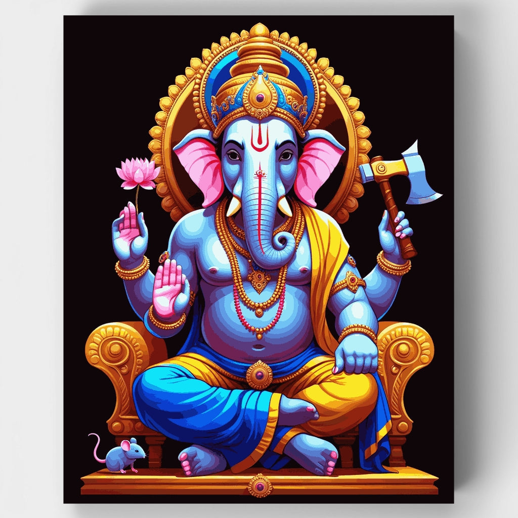 Lord Ganesha en el trono - Kit de pintura por números — Estándar