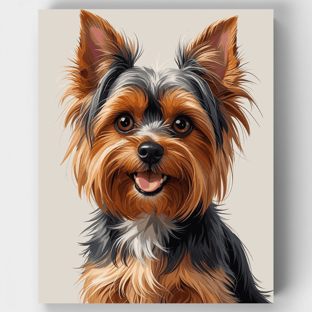 Retrato adorable de Yorkshire Terrier - Kit de pintura por números — Estándar