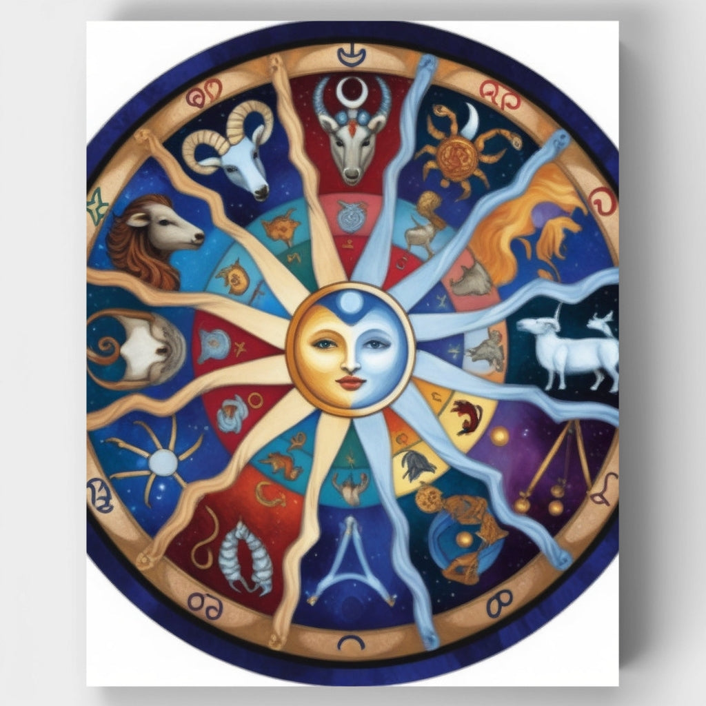 Kit de pintura por números - Rueda de astrología celestial — Estándar