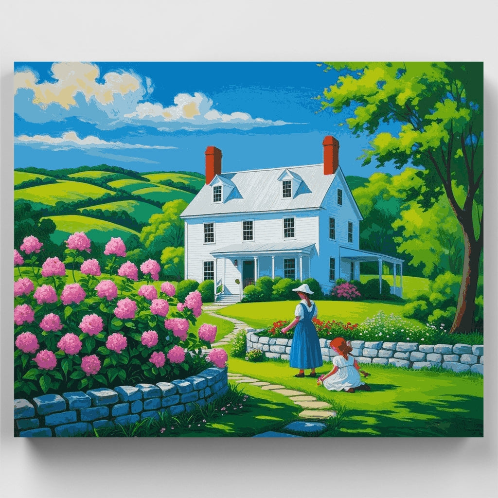 Kit de pintura por números - Flores de granja campestre — Estándar