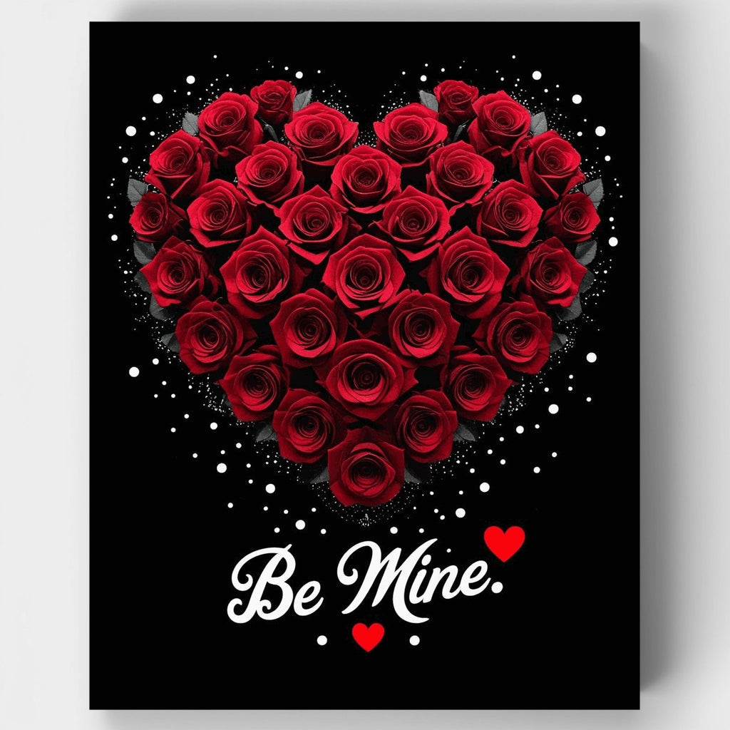 Be Mine Red Roses Heart - Paint by Numbers Kit