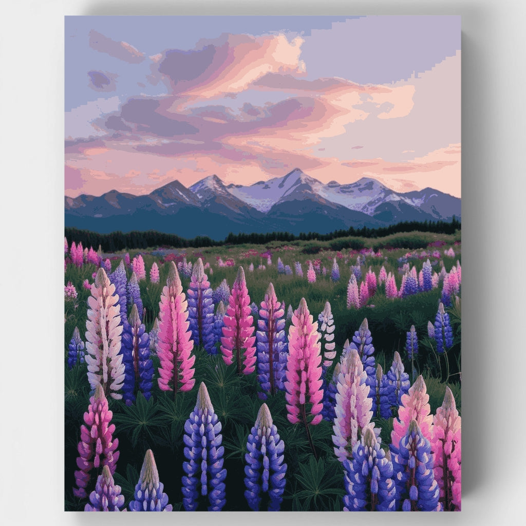 Mountain Lupine Field - Paint by Numbers Kit