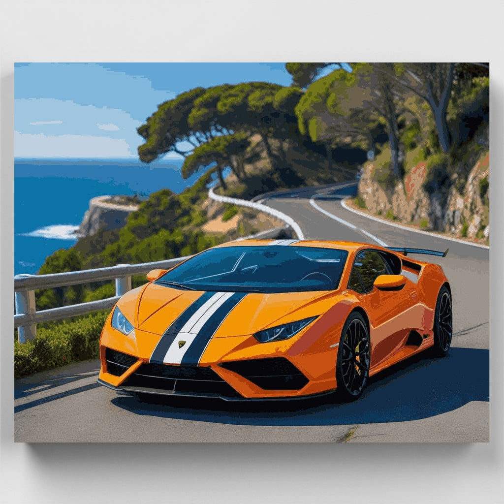 Coastal Supercar Adventure - Paint by Numbers Kit