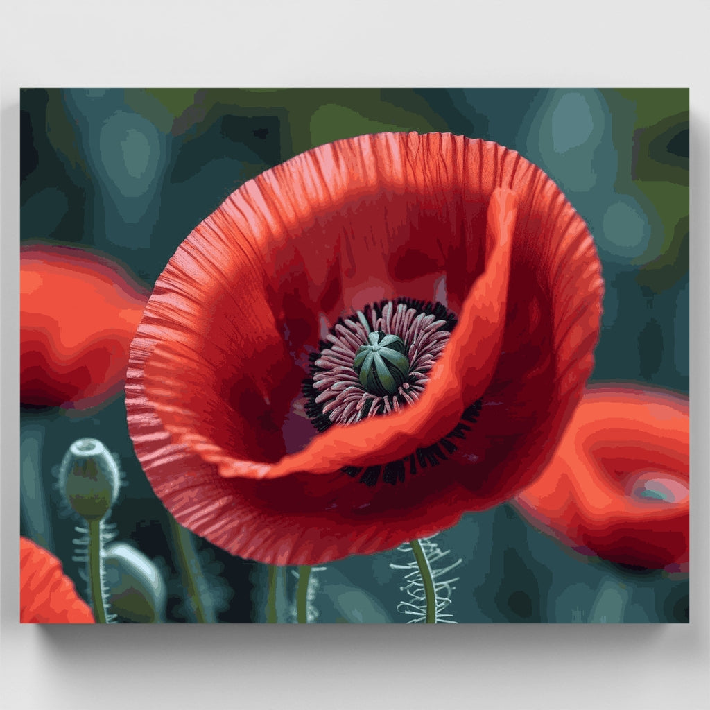 Kit de pintura por números - Amapola roja — Estándar