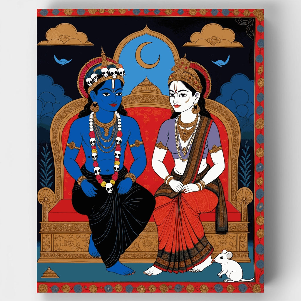 Unión Divina de Kali y Parvati - Kit de pintura por números — Estándar