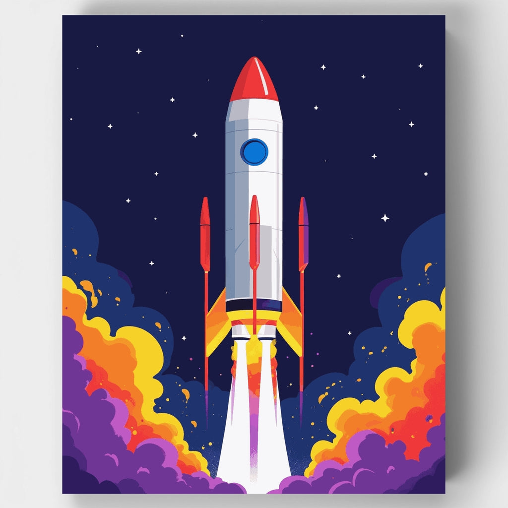 Lanzamiento de cohete - Kit de pintura por números — Estándar