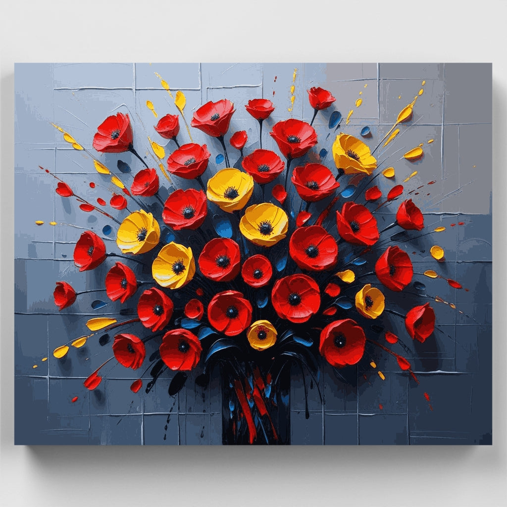 Vibrant Poppy Bouquet - Paint by Numbers Kit