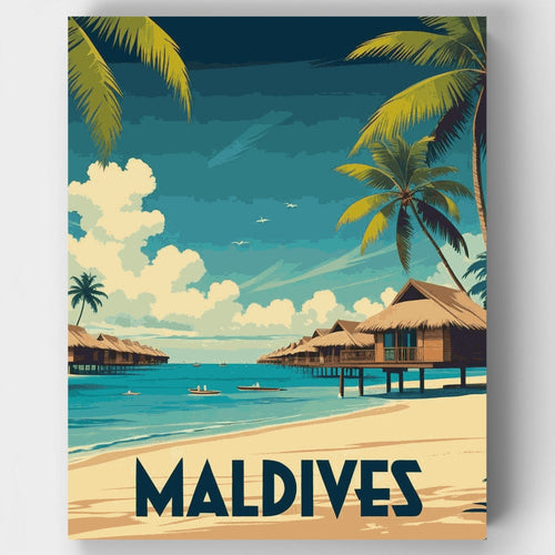 Tropical Maldives Paradise - Paint by Numbers Kit