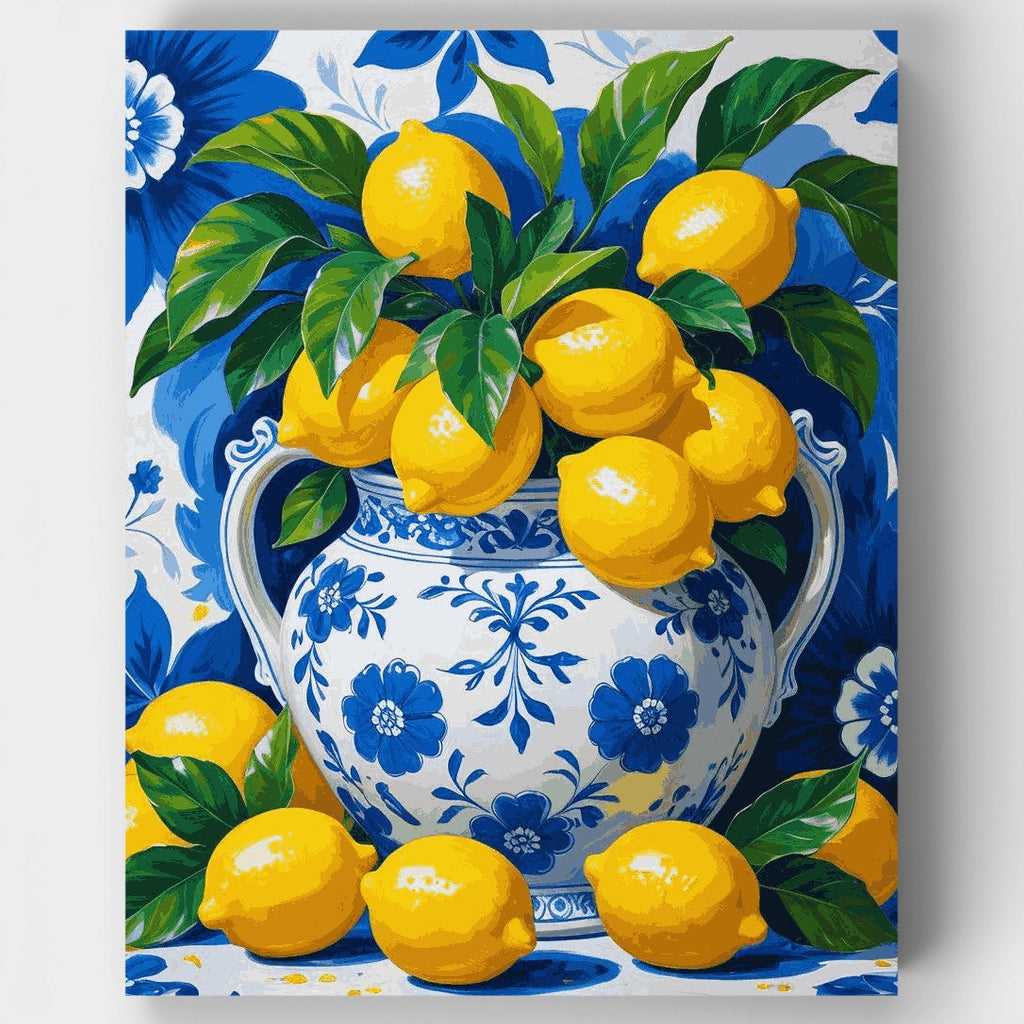Limones azules y amarillos - Kit de pintura por números — Estándar