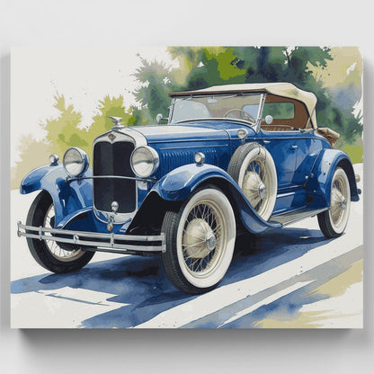 Vintage Blue Roadster - Paint by Numbers Kit