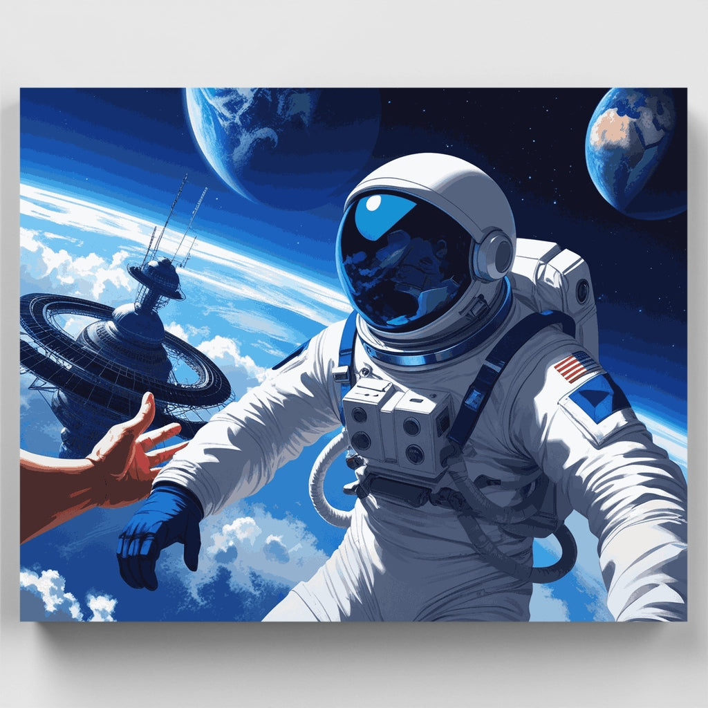 Kit de pintura por números: Encuentro en la estación espacial — Estándar