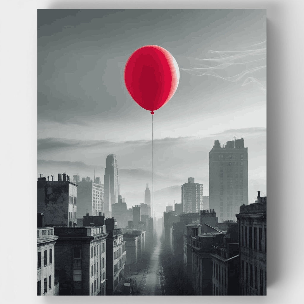Red Balloon Over Gotham - Paint by Numbers Kit