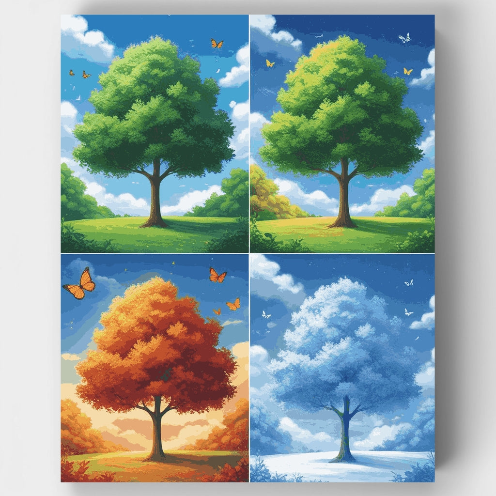 Transformaciones de árboles estacionales - Kit de pintura por números — Estándar