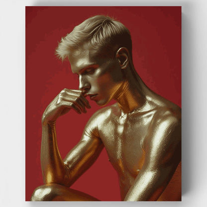 Golden Metallic Figure Portrait - Paint by Numbers Kit